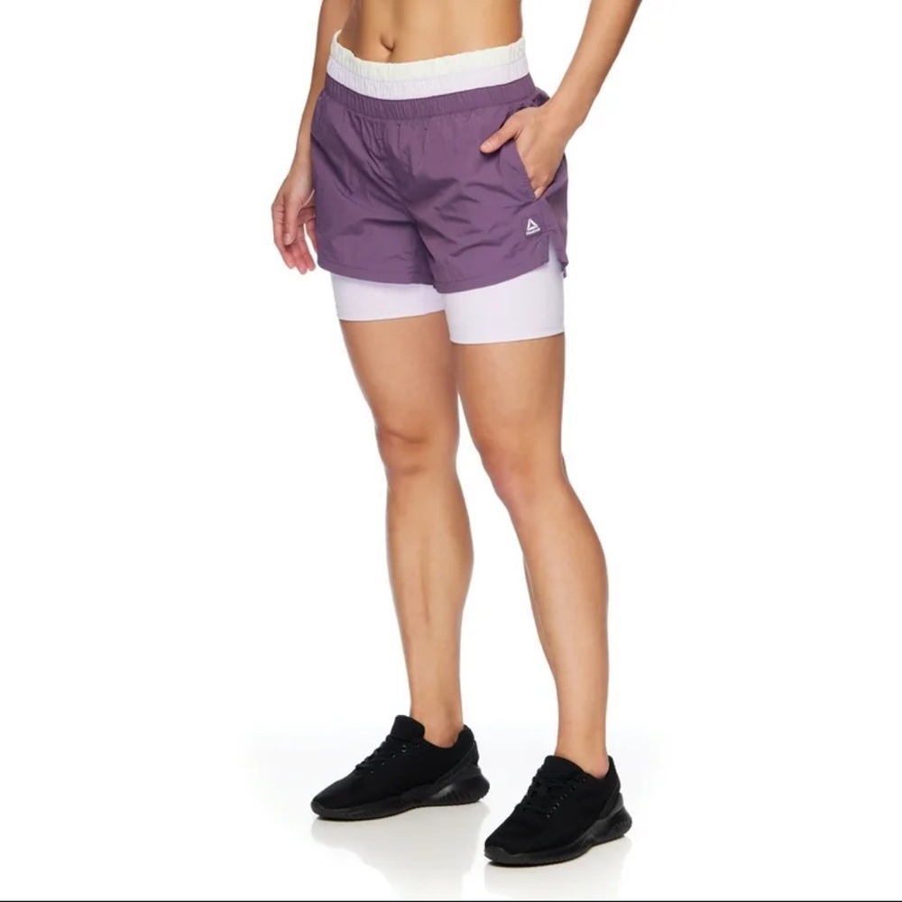 Reebok Purple and White Athletic Shorts